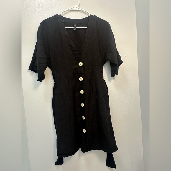 Zara Black V-Neck Dress - Picture 2 of 7